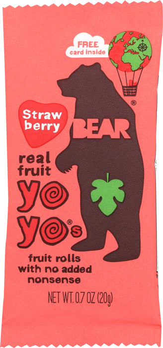BEAR YOYO: Strawberry Fruit Rolls Single, 0.7 oz