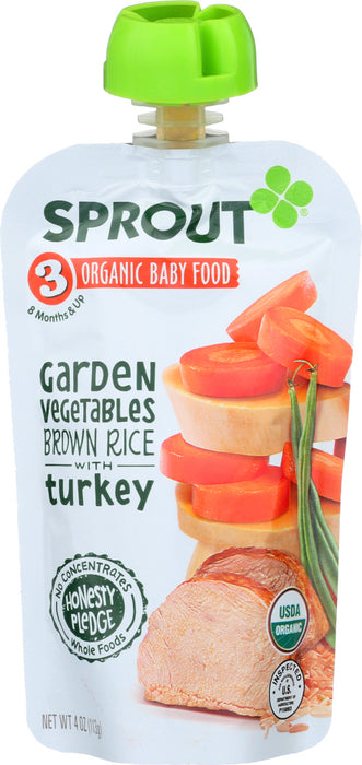 SPROUT: Vegetables Brown Rice Turkey, 4 oz