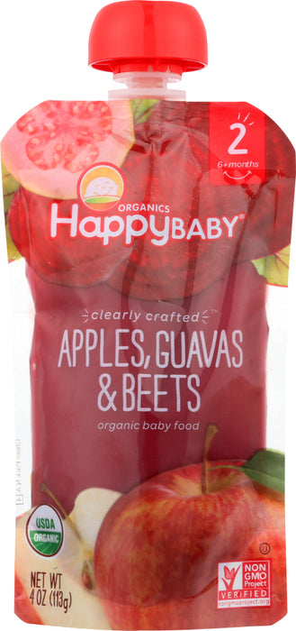 HAPPY BABY: S2 Apple Guava Beet Organic, 4 oz