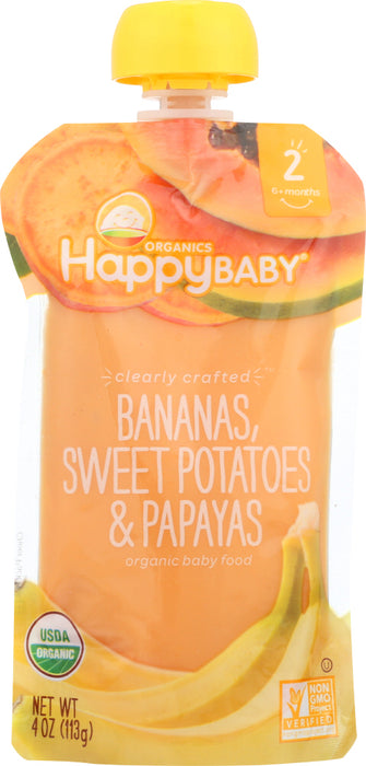 ORGANICS HAPPY BABY: Stage 2 Bananas, Sweet Potatoes & Papayas, 4 oz