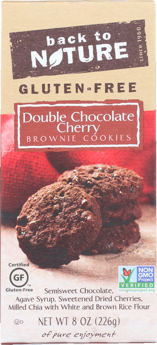 BACK TO NATURE: Gluten Free Double Chocolate Cherry Brownie Cookies, 8 oz