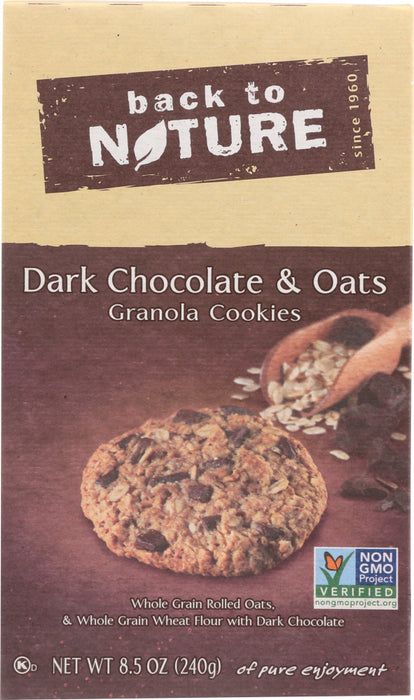 BACK TO NATURE: Dark Chocolate and Oats Granola Cookies, 8.5 oz