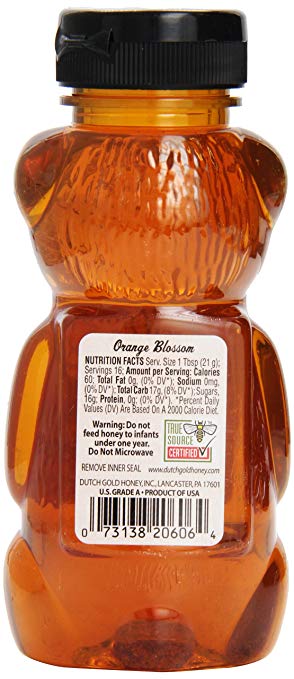 DUTCH GOLD: Honey Bear Orange Blossom, 12 oz
