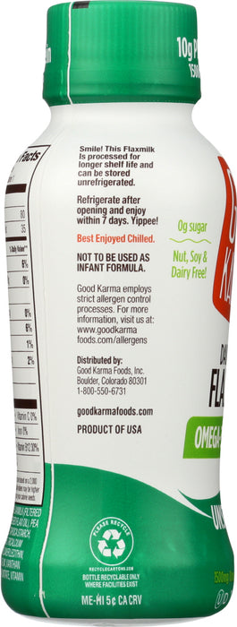 GOOD KARMA: Flax Milk Protein Unsweetened, 10 fl oz