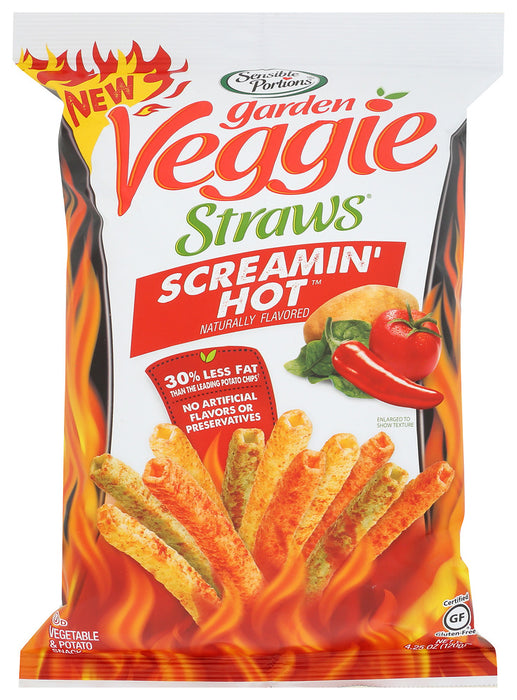 SENSIBLE PORTIONS: Garden Veggie Straws Screamin Hot, 4.25 oz