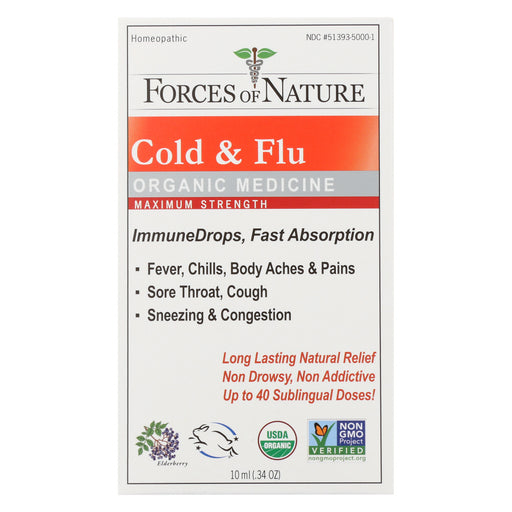 FORCES OF NATURE: Immunedrops Cold Flu, 10 ml - No Brand For Less 