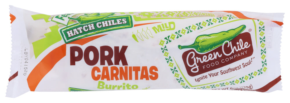 GREEN CHILE: Pork Carnitas Burrito, 6 oz - No Brand For Less 