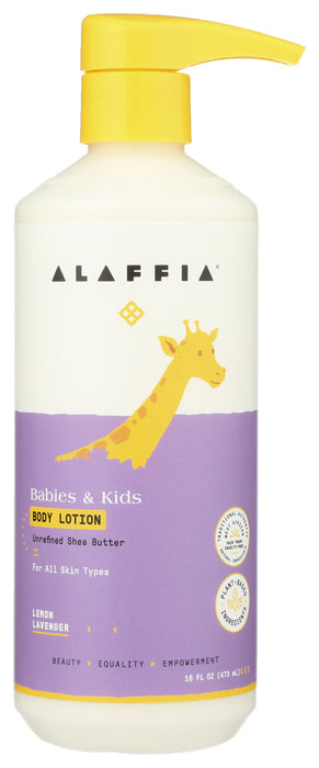 ALAFFIA: Kids Body Lotion Lemon Lavender, 16 fo