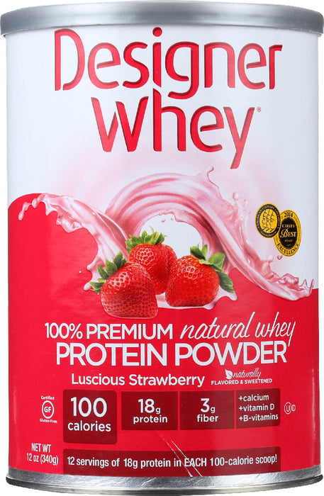 DESIGNER PROTEIN WHEY: Designer Whey Strawberry, 12 oz - No Brand For Less 