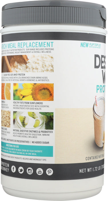 DESIGNER PROTEIN WHEY: Designer Whey Meal Replacement Powder Vanilla, 1.72 lb