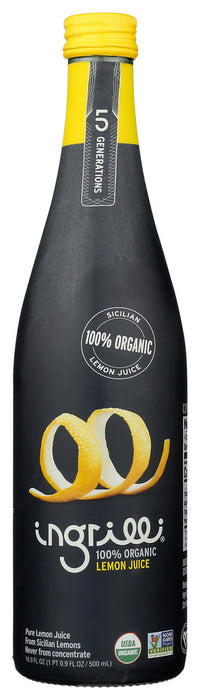 INGRILLI: Organic Lemon Juice, 16.9 fo