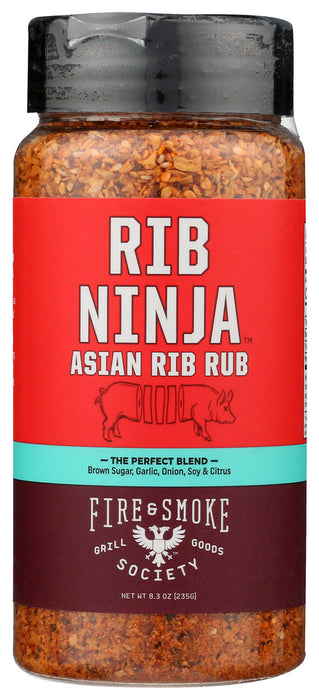 FIRE AND SMOKE: Rub Rib Rib Ninja, 10 oz
