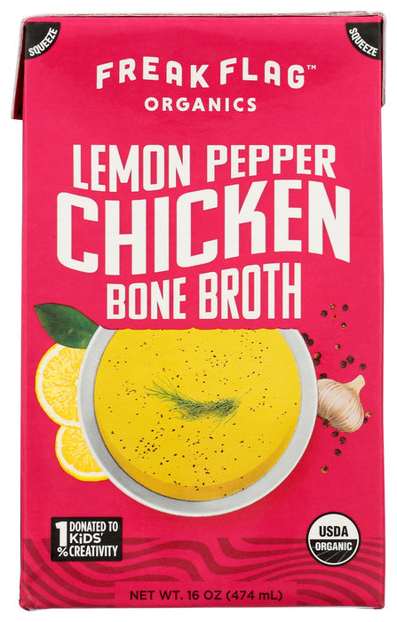 FREAK FLAG ORGANICS: Broth Lemon Chicken Bone, 16 oz