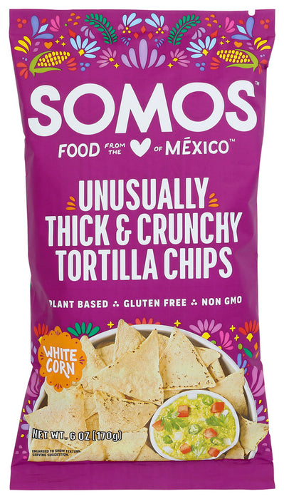 SOMOS: Unusually Thick and Crunchy White Corn Tortilla Chips, 6 oz