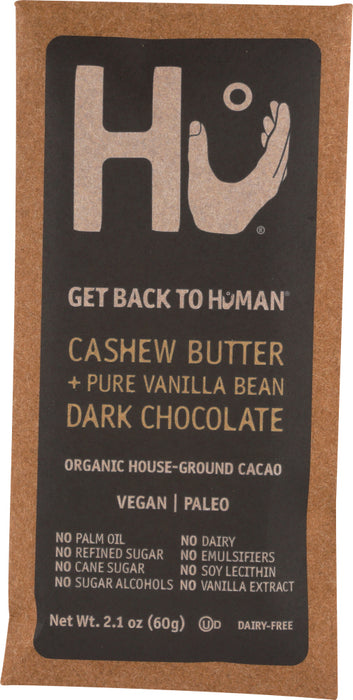 HU: Dark Chocolate Cashew Butter Pure Vanilla Bean Bar, 2.1 oz