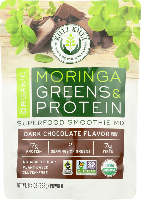 KULI KULI MO: Moringa Greens And Protein Dark Chocolate, 8.4 Oz