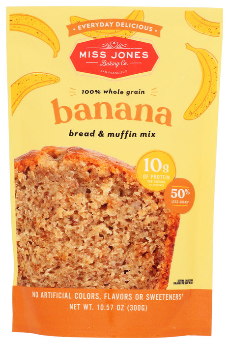 MISS JONES BAKING CO: Everyday Delicious Banana Bread and Muffin Mix, 10.58 oz