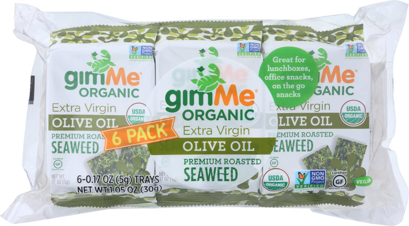 GIMME: Organic Premium Roasted Seaweed Extra Virgin Olive Oil 6x0.17oz, 1.05 oz - No Brand For Less