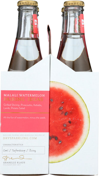 DRY SODA: Dry Sparkling Watermelon Bottle 4-12 fl oz, 48 fl oz