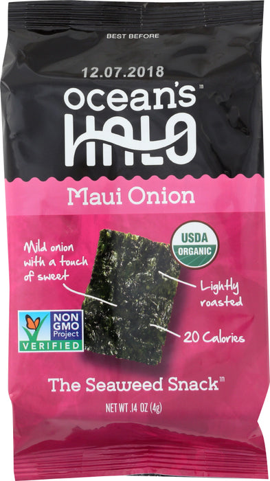 OCEANS HALO: Seaweed Snack Maui Onion, 0.14 oz