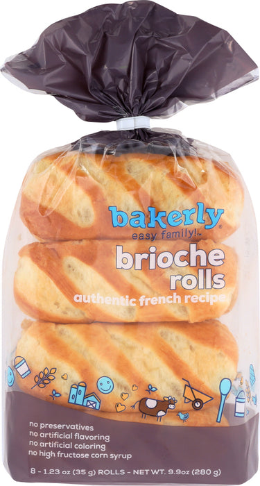 BAKERLY: Brioche Rolls Pack of 8, 9.88 oz