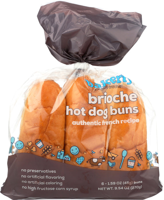 BAKERLY: Bun Brioche Hot Dog 6 pk, 9.5 oz