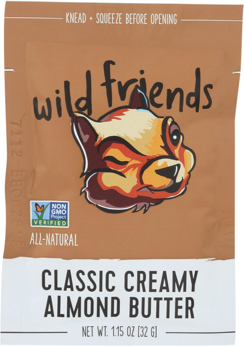 WILD FRIENDS: Classic Creamy Almond Butter Single Serve Packet, 1.15 oz