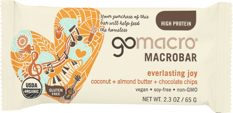 GOMACRO: Bar Chocolate Chip Almond Butter, 2.3 oz - No Brand For Less