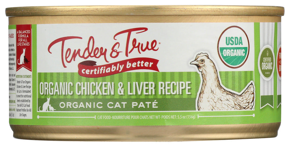 TENDER AND TRUE: Cat Food Wet Chkn Lvr Org, 5.5 oz