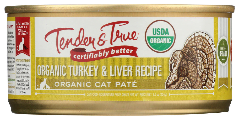 TENDER AND TRUE: Cat Food Wet Trky Lvr Org, 5.5 oz