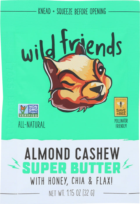 WILD FRIENDS: Almond Cashew Super Butter Single Serve Packet, 1.15 oz