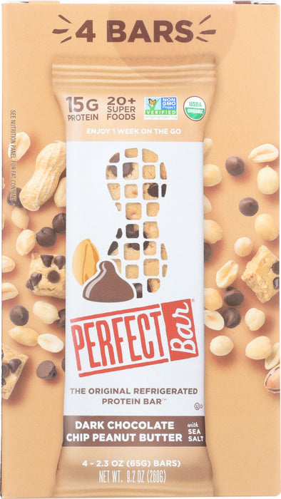 PERFECT FOODS: Bar Dark Chocolate Peanut Butter 4 Pack, 9.2 oz