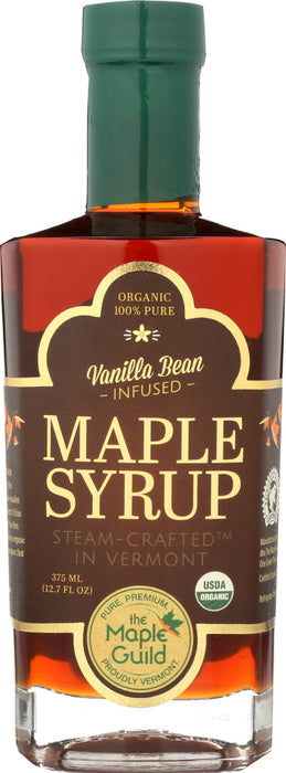 THE MAPLE GUILD: Organic Vanilla Bean Infused Vermont Syrup, 12.7 oz