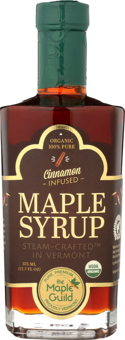THE MAPLE GUILD: Organic Cinnamon Stick Infused Vermont Syrup, 12.7 oz