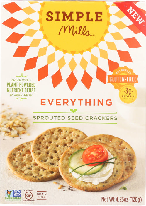 SIMPLE MILLS: Everything Sprouted Seed Crackers, 4.25 oz