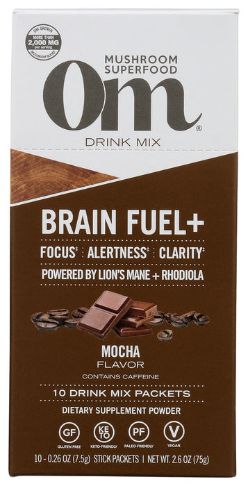 OM ORGANIC MUSHROOM NUTRITION: Mocha Brain Fuel Drink Stick, 2.6 oz