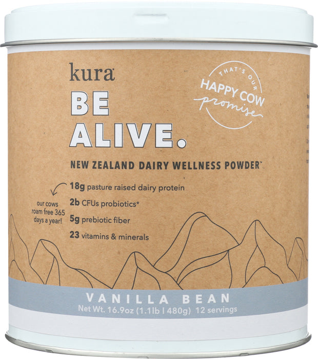 KURA NUTRITION: Vanilla Bean New Zealand Dairy Wellness Powder, 16.9 oz