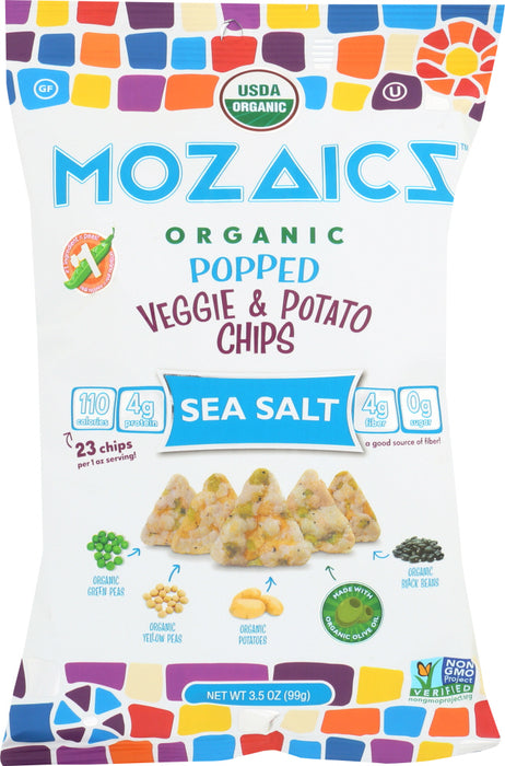MOZAICS: Organic Popped Veggie & Potato Chips Sea Salt, 3.5 oz