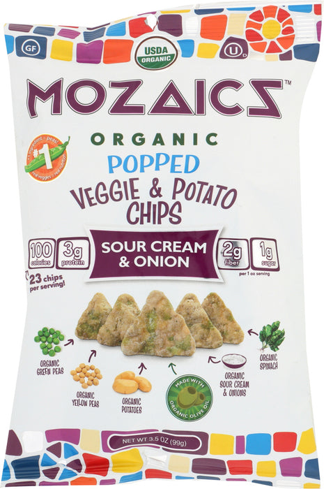 MOZAICS: Chip Popped Vegetable Sour Cream Onion, 3.5 oz