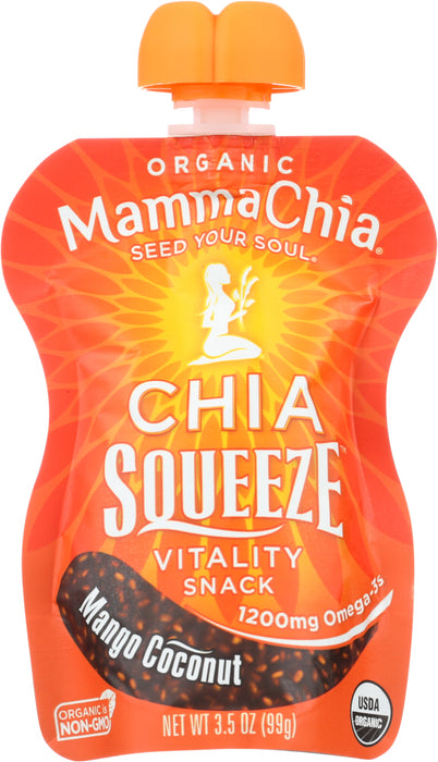 MAMMA CHIA: Squezze Vitality Snack Mango Coconut, 3.5 oz