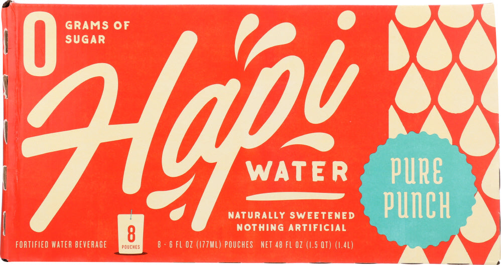 HAPI DRINKS: Water Fruit Punch Hapi, 8 pk - No Brand For Less 
