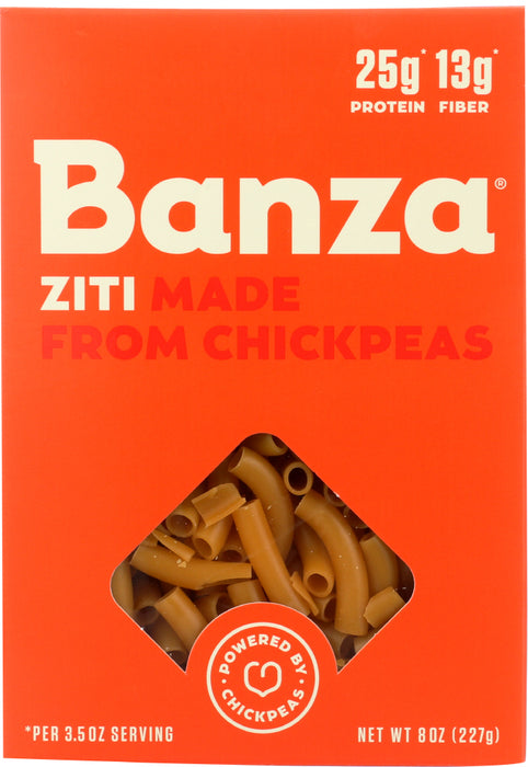 BANZA: Ziti Chickpea Pasta, 8 oz