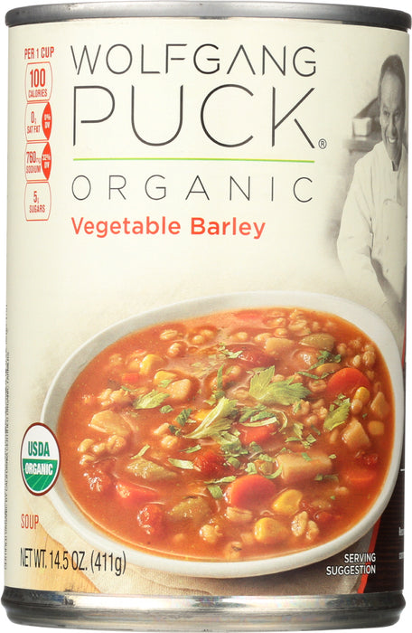 WOLFGANG PUCK: Organic Soup Vegetable Barley, 14.5 oz