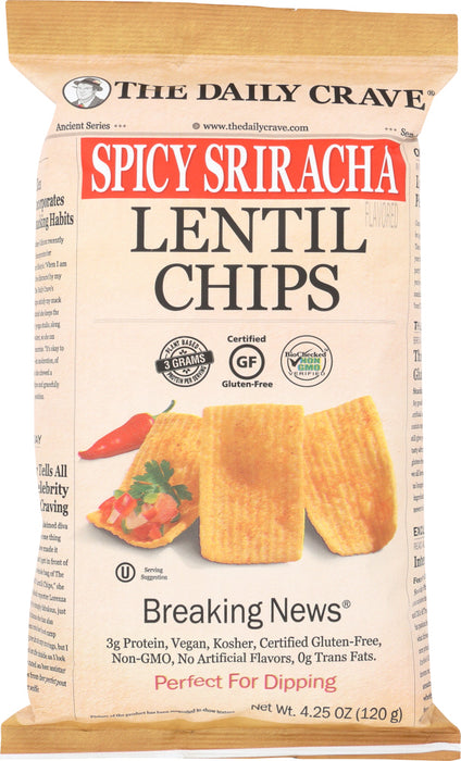 THE DAILY CRAVE: Lentil Chips Spicy Sriracha, 4.25 oz