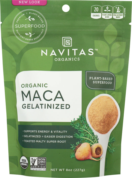 NAVITAS: Maca Powder Gelatinized Organic, 8 oz