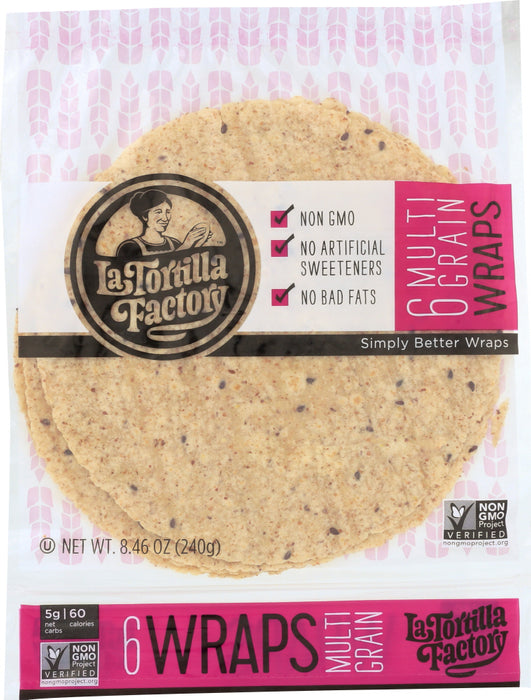LA TORTILLA FACTORY: Multi Grain Tortilla Wraps, 8.46 oz