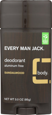EVERY MAN JACK: Sandalwood Deodorant Stick, 3 oz - No Brand For Less