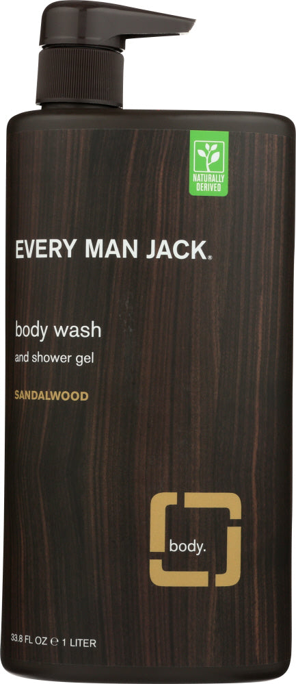 EVERY MAN JACK: Sandalwood Body Wash, 33.8 oz - No Brand For Less