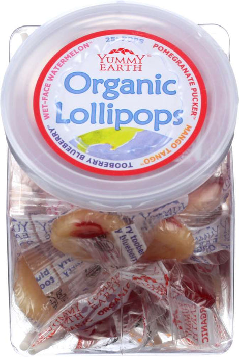 YUMMY EARTH: Organic Lollipops Personal Bin Fruit Flavors, 6 oz
