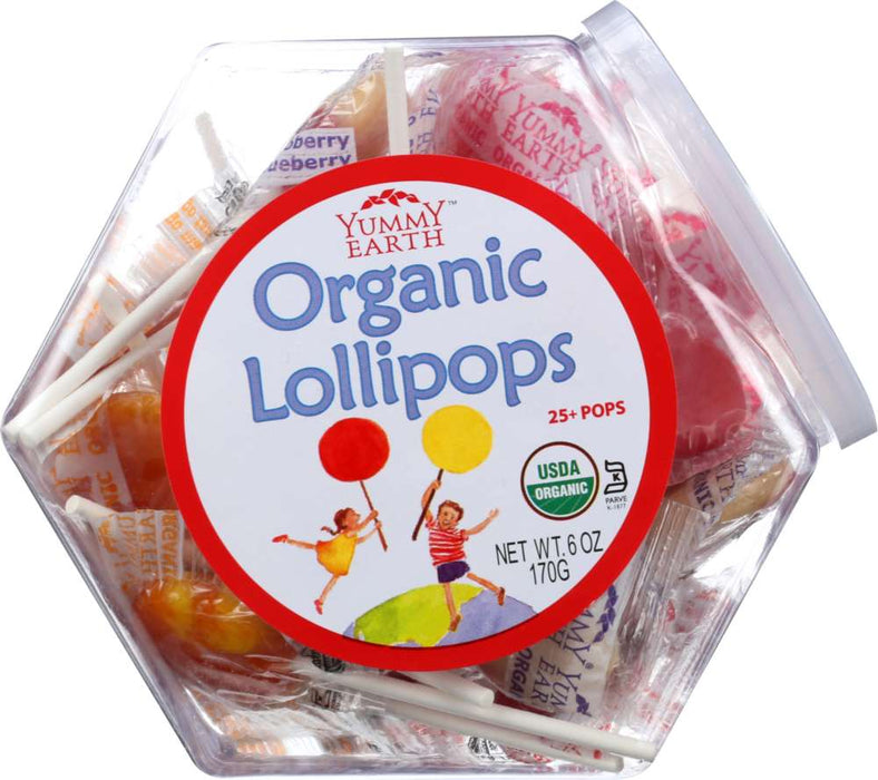 YUMMY EARTH: Organic Lollipops Personal Bin Fruit Flavors, 6 oz